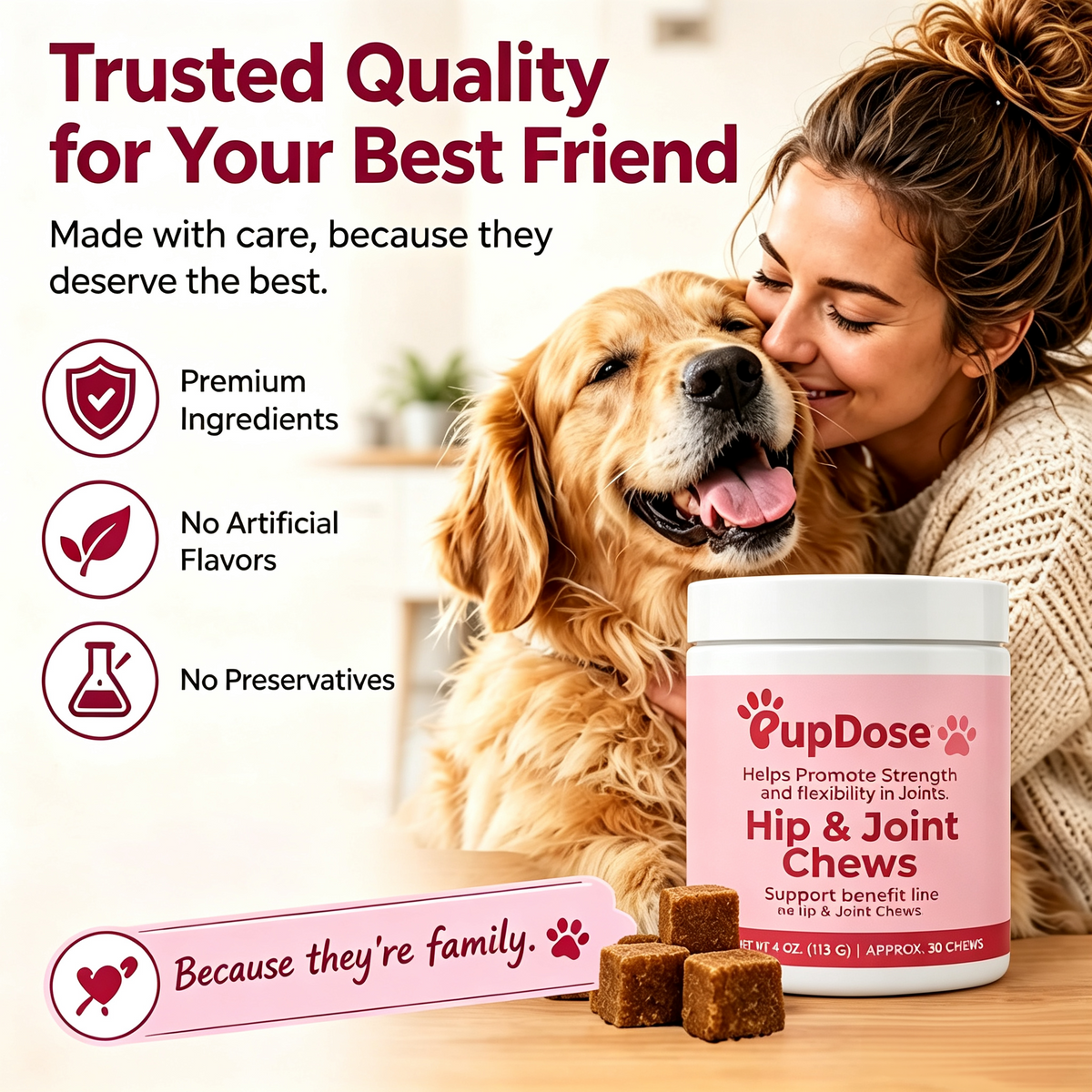 Hip & Joint Chews — Inflammation Relief & Long-Term Mobility for Dogs