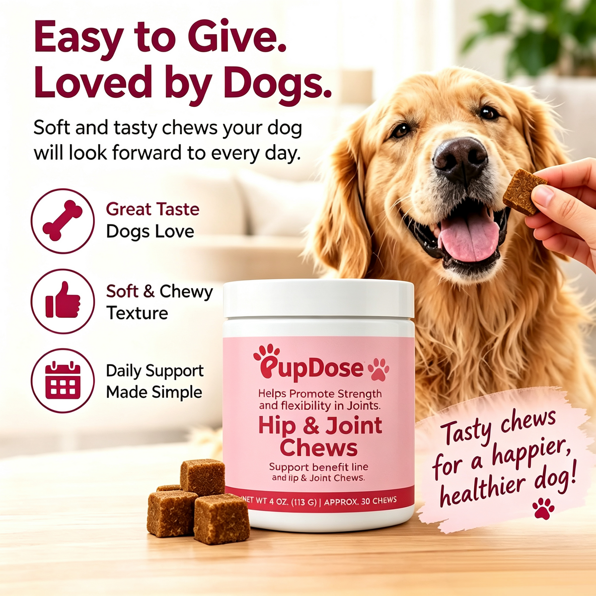 Hip & Joint Chews — Inflammation Relief & Long-Term Mobility for Dogs